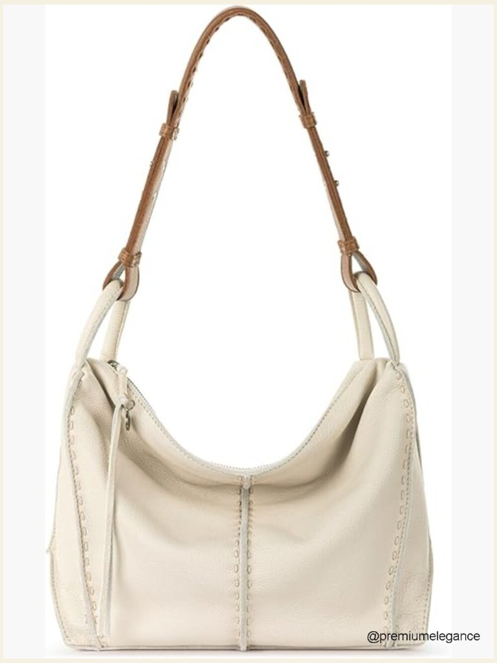 Large Leather Hobo Purse with Zipper Pocket - Premium Everyday & Travel Bag